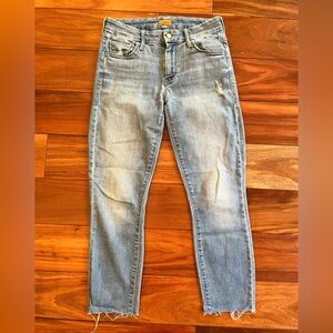 MOTHER The Looker Crop‎ Light Blue Jeans